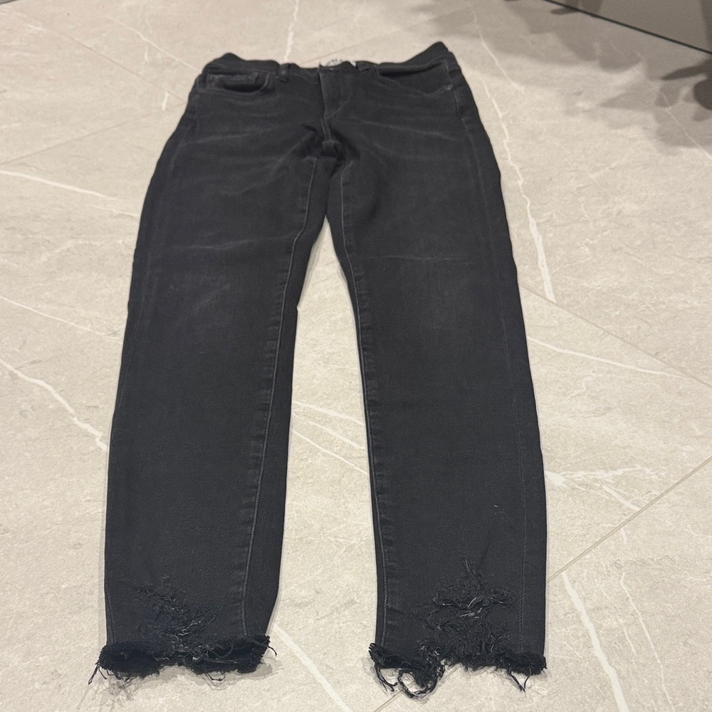 Agolde Black Distressed Ankle Jeans